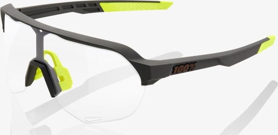 100% ochelari de soare 100% S2 Soft Tact Cool Grey - Lentile fotocromatice (16-77% transmisie a luminii) (NOU)