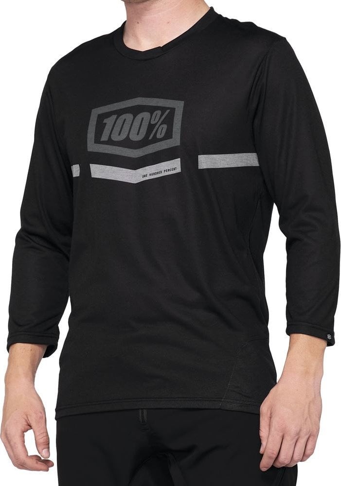 100% tricou bărbați 100% AIRMATIC mânecă 3/4 negru mărime L (NOU 2022)