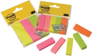 Marcaje indexare hartie 3M Post-It neon 5 col x 100 buc (13K042A)