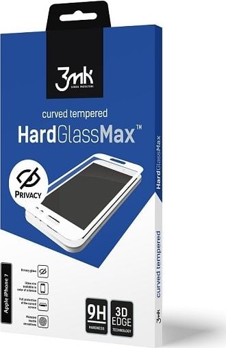 Folie de protectie 3mk 3mk Hardglass Max 8 de confidentialitate pentru iPhone negru