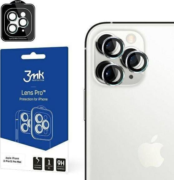 Folie camera foto 3Mk, pentru iPhone 11 Pro/11 Pro Max, Sticla securizata, Transparent, 1 set