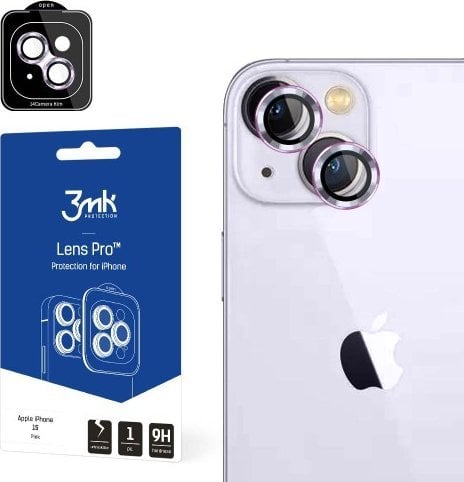 3MK 3MK Lens Protection Pro iPhone 15 6.1` różowy/pink Ochrona na obiektyw aparatu z ramką montażową 1szt.