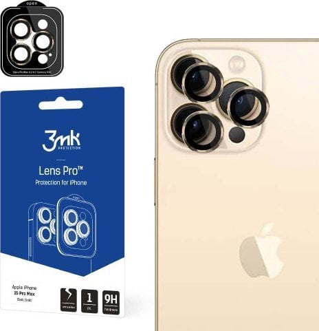 3MK 3MK Lens Protection Pro iPhone 15 Pro 6,1` auriu închis Protecția obiectivului camerei cu cadru de montare 1 buc.