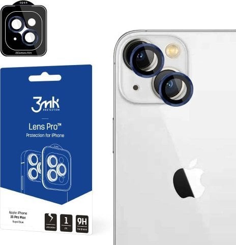 3MK 3MK Lens Protection Pro iPhone 15 Pro Max 6.7` niebieski/royal blue Ochrona na obiektyw aparatu z ramką montażową 1szt.