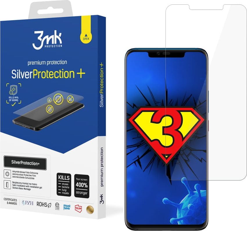 3MK SilverProtection+ HW Mate 20 Pro este un produs polonez destinat protectiei telefonului Mate 20 Pro, care vine cu un design elegant si functional. Acesta ofera o protectie robusta impotriva zgarieturilor, socurilor si altor daune din viata de zi