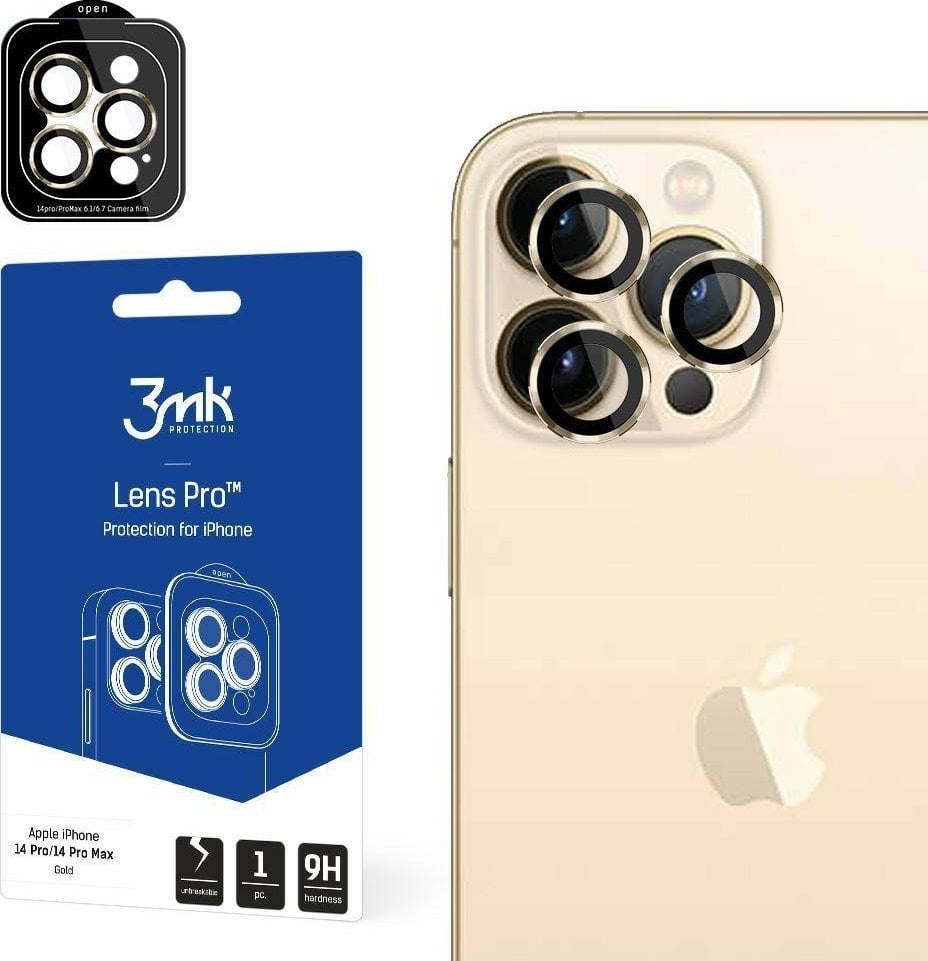 3MK Lens Protection Pro 1 CAMER CAMER pentru iPhone 14 Pro / 14 Pro Max, Aur