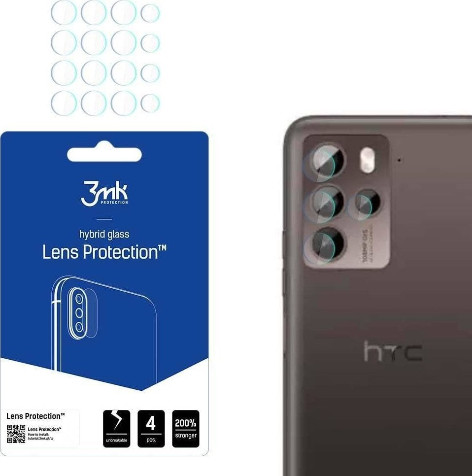 Sticlă hibridă 3MK Unbreakable HTC U23 Pro - Protecție lentile