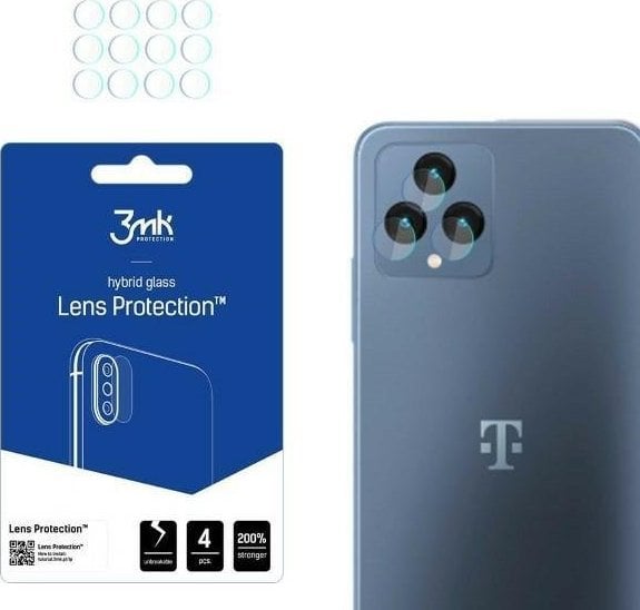 Sticlă hibridă 3MK pentru obiectivul camerei 3MK Protejează obiectivul T-Mobile T Phone Pro 5G/Revvl 6 Pro 5G [PACHET DE 4]