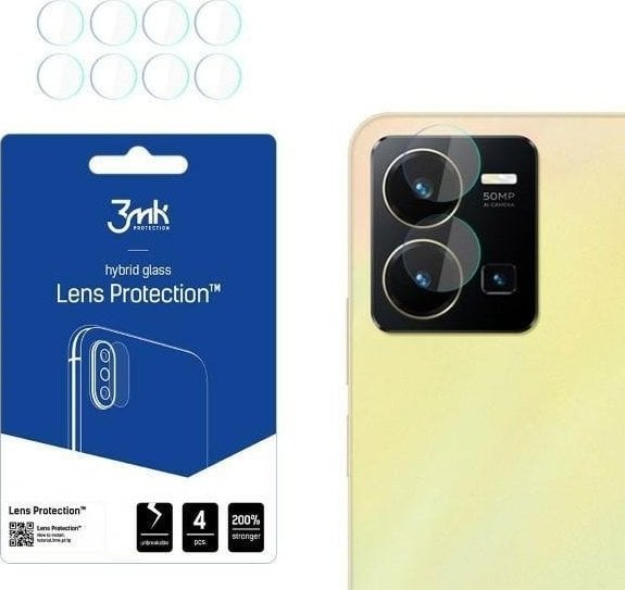 Sticlă hibridă 3MK pentru obiectivul camerei 3MK Lens Protect Vivo Y35 4G [PACHET DE 4]