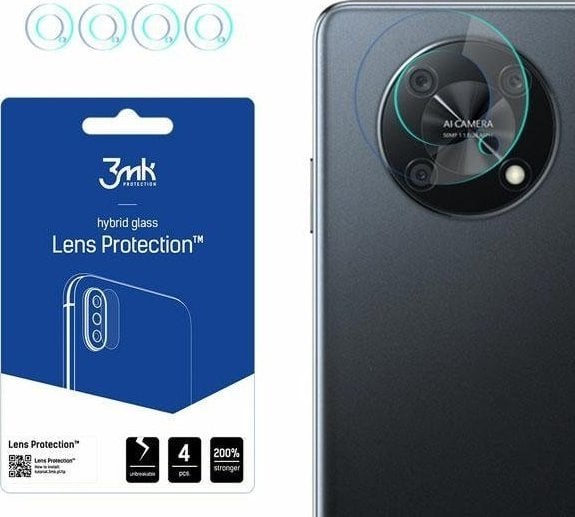 Sticlă hibridă 3MK pentru obiectivul camerei Protecție lentilă 3MK Huawei Nova Y90 [PACHET DE 4]