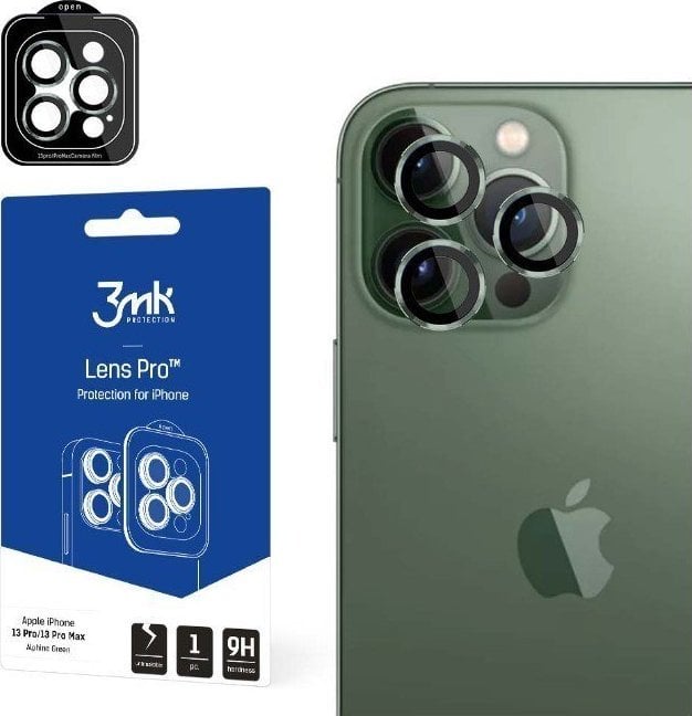 Sticlă hibridă 3MK pentru obiectivul camerei 3MK Lens Protection Pro Apple iPhone 13 Pro/13 Pro Max verde/alphine green