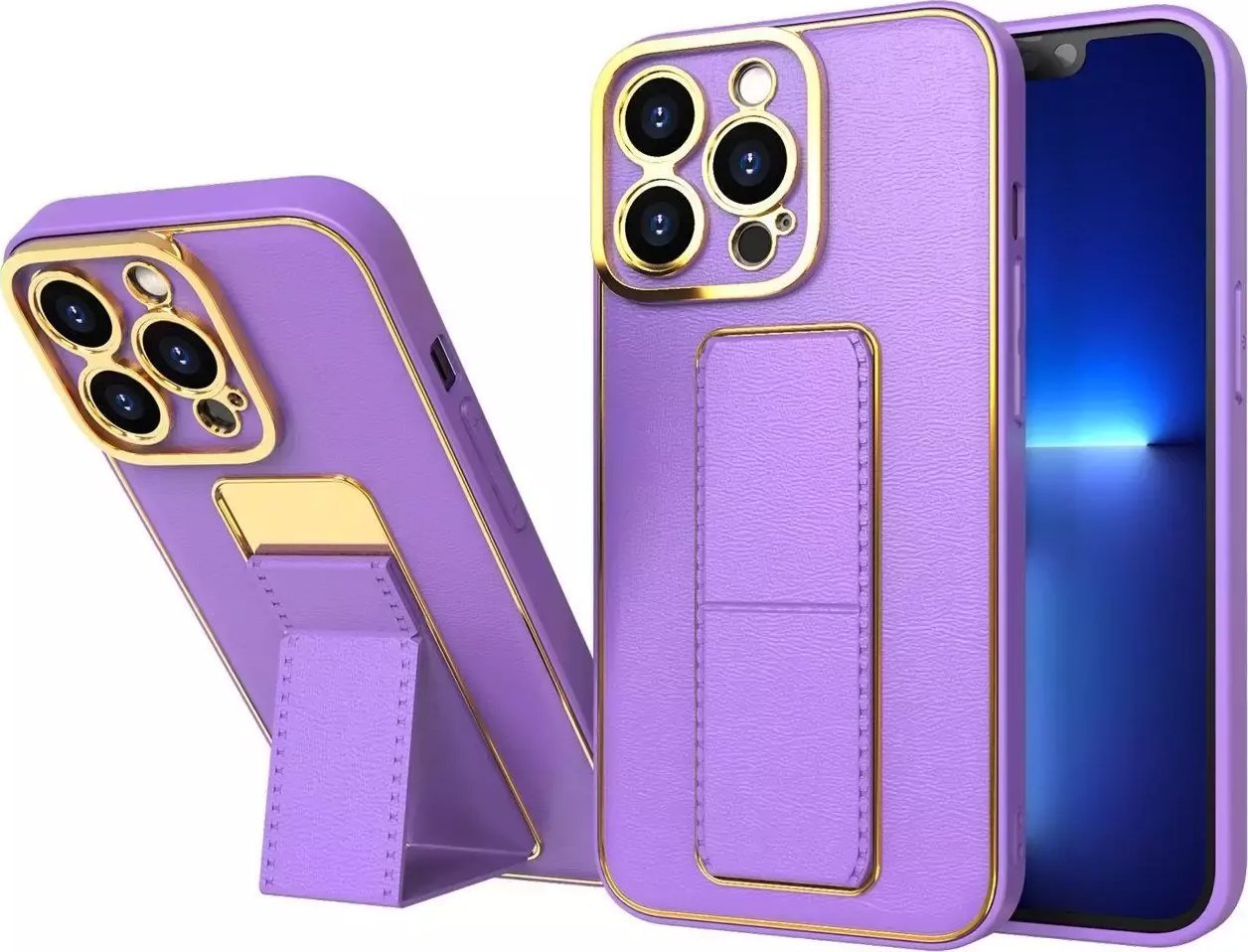 4kom.pl New Kickstand Case etui do iPhone 13 Pro Max z podstawką fioletowy