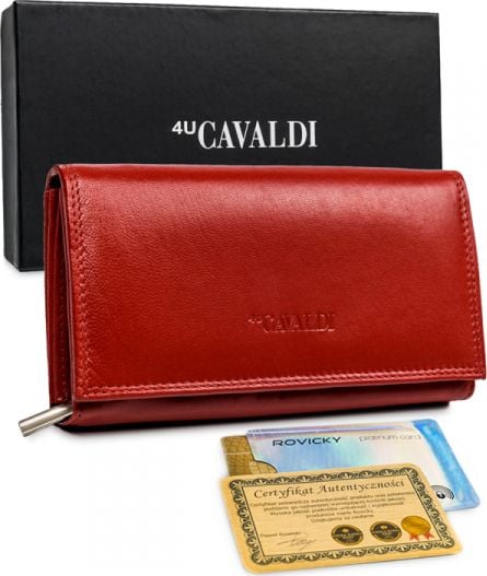 4U Cavaldi Piękny portfel damski Cavaldi skóra naturalna