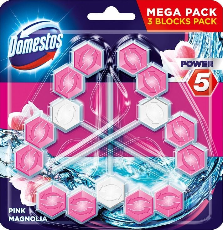 5 DOMESTOS_Power WC bar roz Magnolia 3x55g