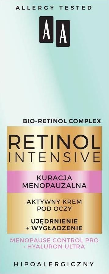 AA Retinol Intensive Menopaal Treatment cremă activă pentru ochi fermitate și netezire 15 ml