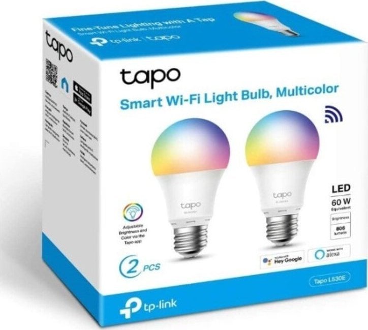 Bec LED AB TP-LINK E27, 220-240V, 8,7W, 806lm, 6000k, RGB, 15000h, bec inteligent Wi-Fi, pachet de 2