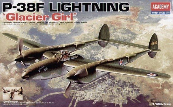 Model Kit Academy P-38F Lighting Glacier Girl 1/48