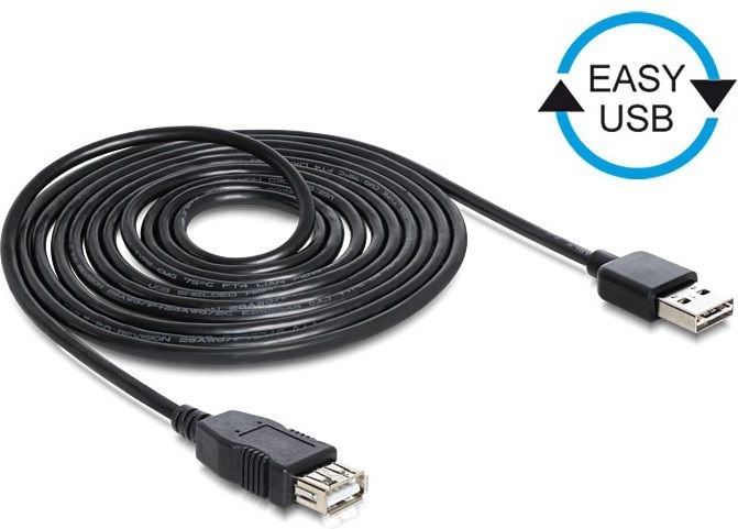 Accesoriu pentru imprimanta delock Cablu USB Delock EASY-USB A-A M-F 3m negru 83372