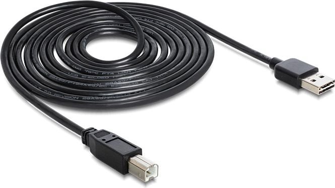 Accesoriu pentru imprimanta delock EASY-USB, A-B, M-M, 3 m, negru 83360