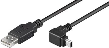 Accesoriu pentru imprimanta goobay USB la mini USB, unghiular, 1,8 m, negru (93971)