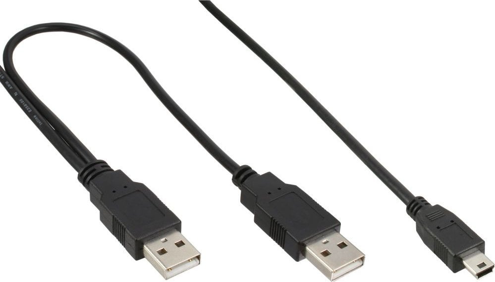 Accesoriu pentru imprimanta inline 2x USB A / mini USB 5pin, 1m, negru (33107X)