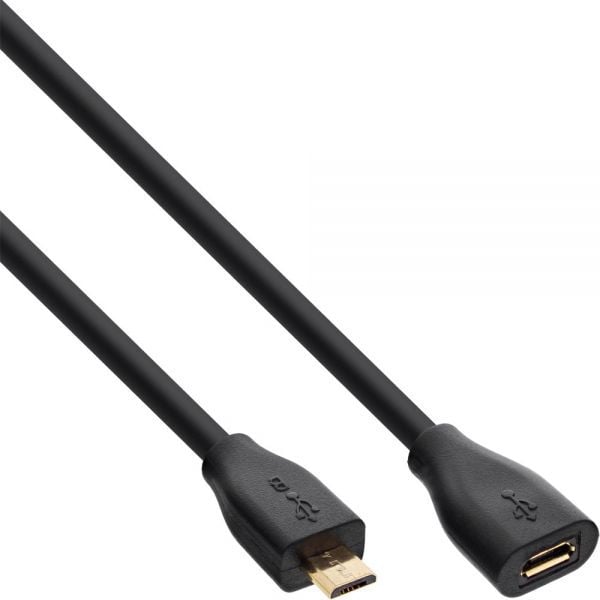 Accesoriu pentru imprimanta inline extension cable, USB 2.0 Micro-B male-female, negru 2m (32720P)
