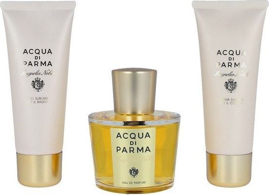 Setul de parfum pentru femei Acqua Di Parma Magnolia Nobile (3 piese) este un produs Acqua Di Parma Zestaw perfum dla Kobiet care contine apa de parfum, gel de dus si lotiune de corp cu aroma de magnolie nobila.