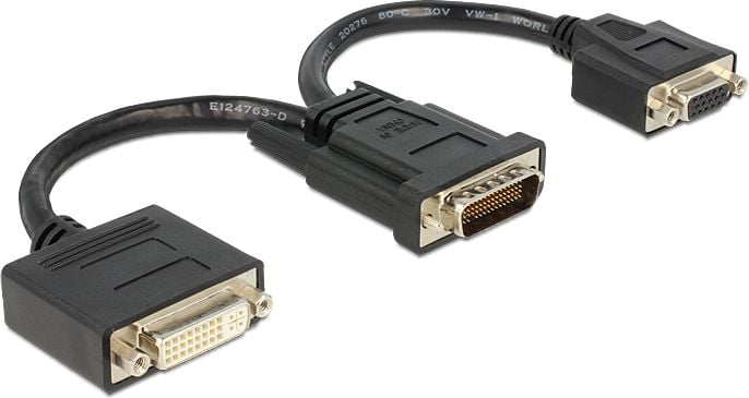 Adapter AV Delock DMS-59 - DVI-I + VGA czarny (65555)