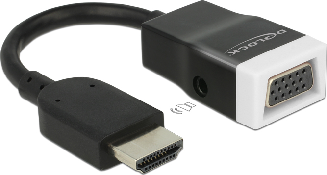 Adaptor AV HDMI Delock - D-Sub (VGA) + mufă 3,5 mm negru (65587)