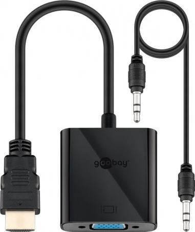 Adaptor AV Goobay HDMI - D-Sub (VGA) + mufă 3,5 mm negru (68793)