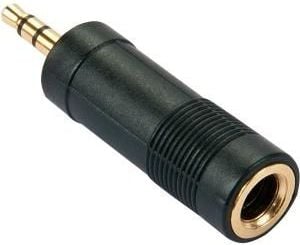 Adaptor AV Lindy Jack 3,5 mm - Jack 6,3 mm negru (35621)