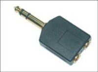 Adaptor AV MicroConnect Jack 6,3 mm M - 2x Jack 3,5 mm F negru