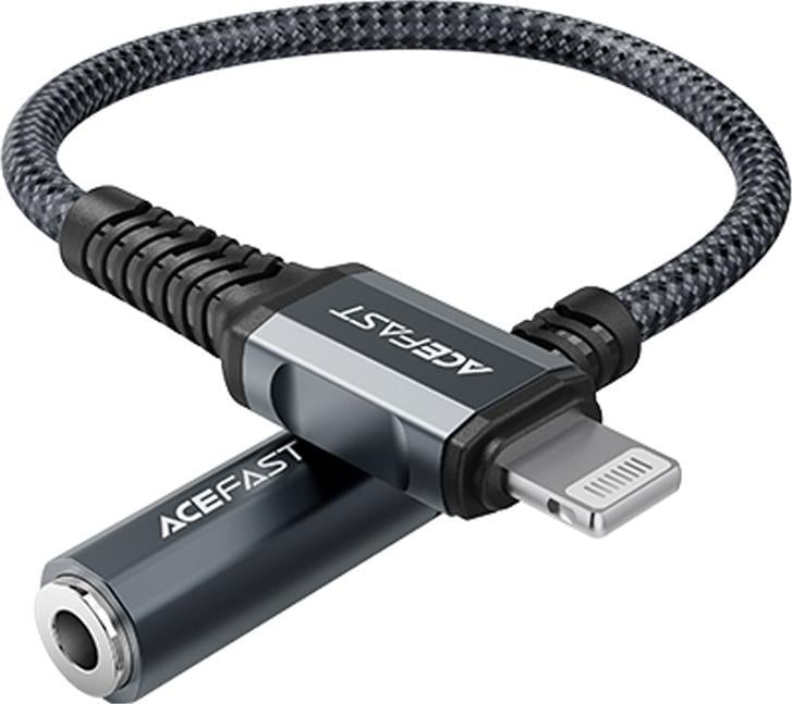 Adapter USB Acefast C1-05 space gray Lightning - Jack 3.5mm Szary (6974316280576)