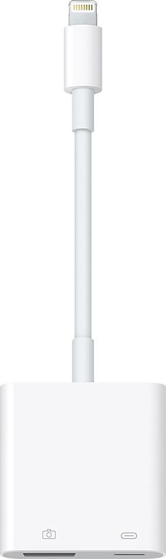 Cablu de date Apple Lightning, cu adaptor pentru camera, USB 3.0, Alb
