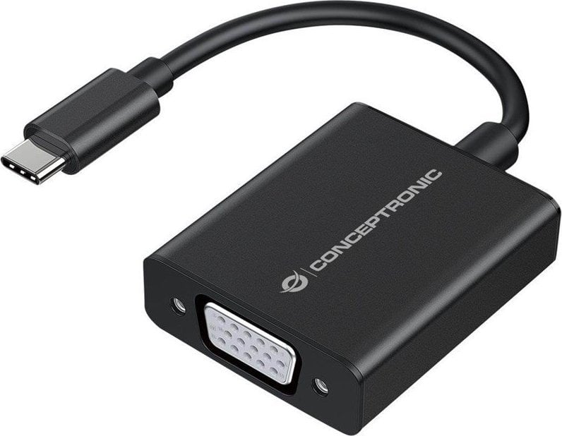 Adaptor USB Conceptronic Fără USB-C - VGA Negru (ABBY05B)