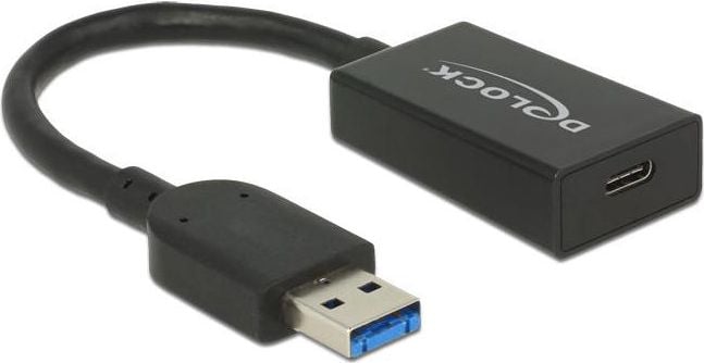 Adaptor USB 3.1-A la tip C T-M Activ 0.15m Negru, Delock 65698