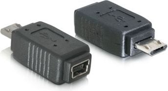 Adaptor USB micro-B tata la mini USB 5pin, Delock - 65063