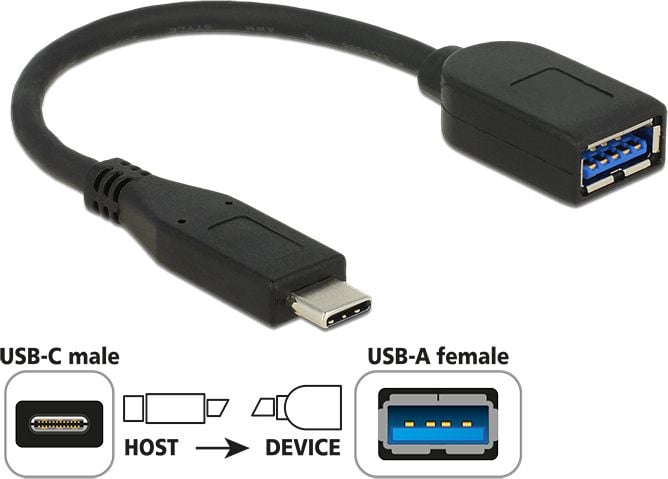 Accesoriu pentru imprimanta digitus USB 3.1 C / A, 0.1m, negru (65684)