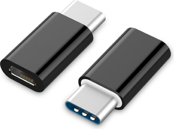 Adaptor Gembird A-USB2-CMmF-01, USB Tip C 2.0 la Micro USB, Negru