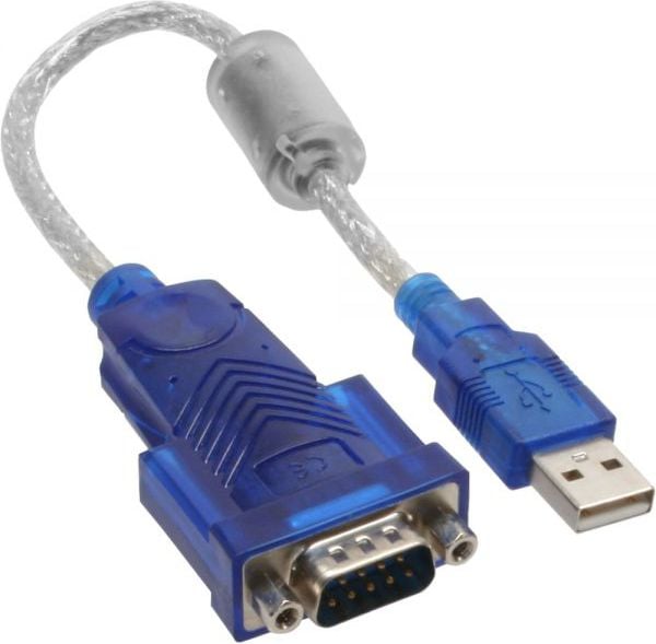 Cablu inline D-Sub 9 pini USB 0.2, albastru (33304D)