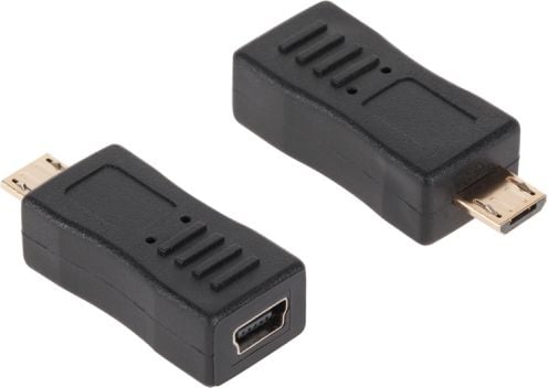 Adapter USB microUSB - miniUSB Czarny (ZLA0793)