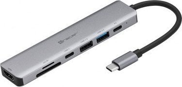 Adaptor USB Tracer ADAPTATOR TRACER A-2, USB Type-C cu cititor de carduri, HDMI 4K, USB 3.0, PDW 60W