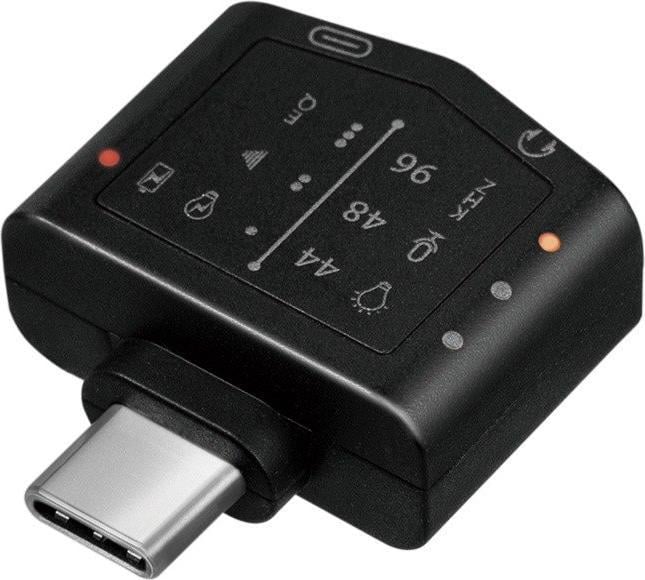 Placi de sunet - Adaptor audio Logilink, intrare USB-C tata si USB-C mama, iesire Jack 3.5mm, microfon incorporat, Negru