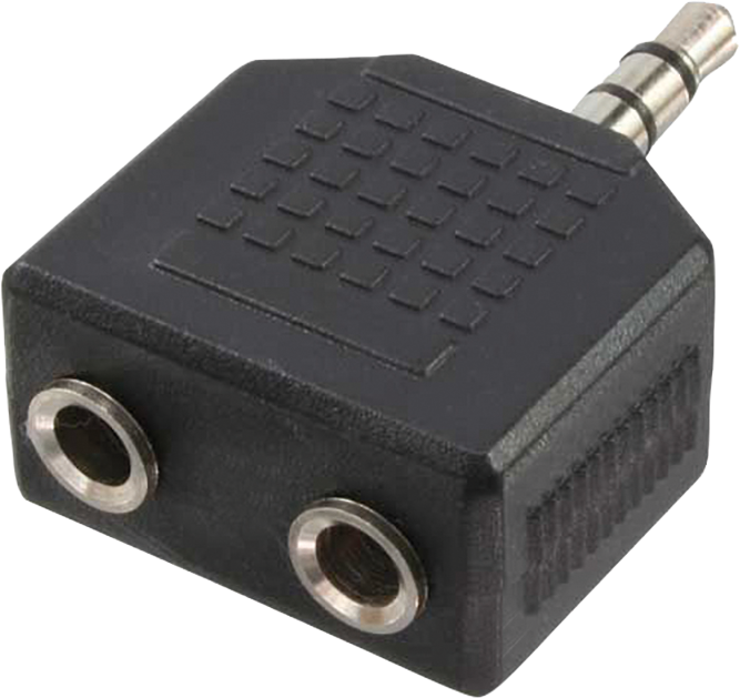 Adaptor audio stereo LogiLink CA1002, Jack 3.5 mm 3 pini tata la 2 x Jack 3.5 mm 3 pini mama, Negru (