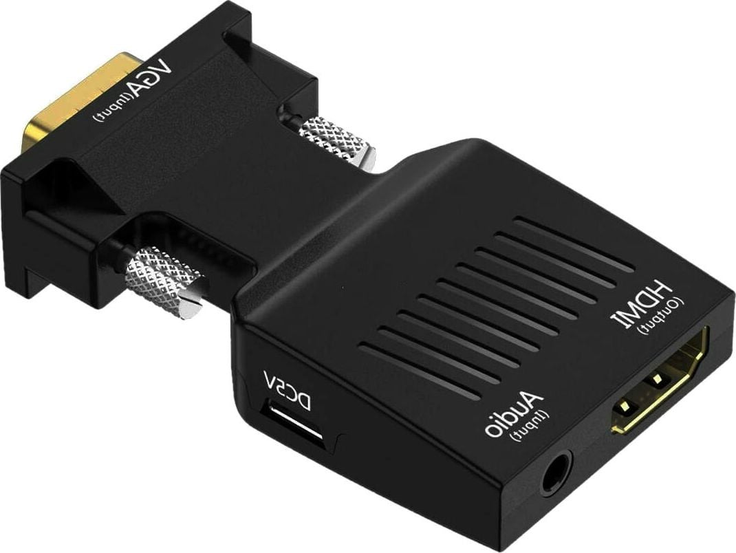 Adaptor AV Mozos D-Sub (VGA) - HDMI + mufă 3,5 mm negru (LBB-003)