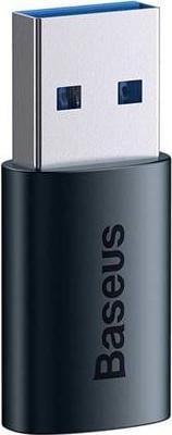 Adaptor, Baseus, USB-A la USB-C, 10Gb/s, Aluminiu, Albastru inchis