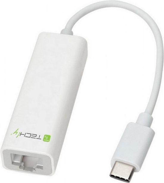 Adaptor de rețea USB Techly - RJ-45 alb (66255)