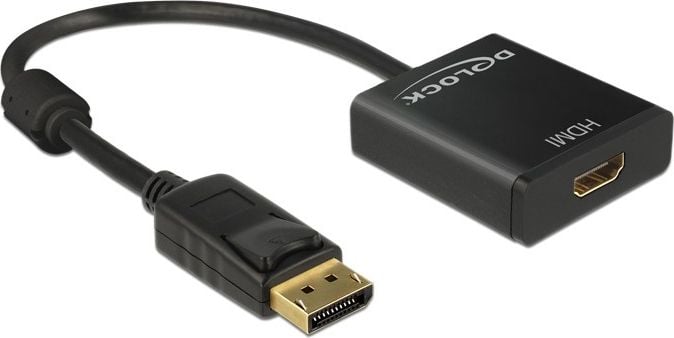 Adaptor Displayport la HDMI T-M 1.2 4K Activ Negru, Delock 62607