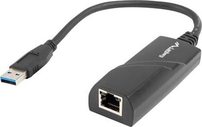 Adaptor LAN USB 3.0 , Lanberg 41870, cu cablu 15 cm, Gigabit Ethernet