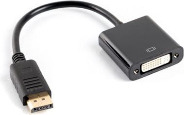 Adaptor Lanberg 40870, cu cablu si conectori DisplayPort tata la DVI-D (24+5) mama, rezolutie Full HD 1080p la 60 Hz, negru
